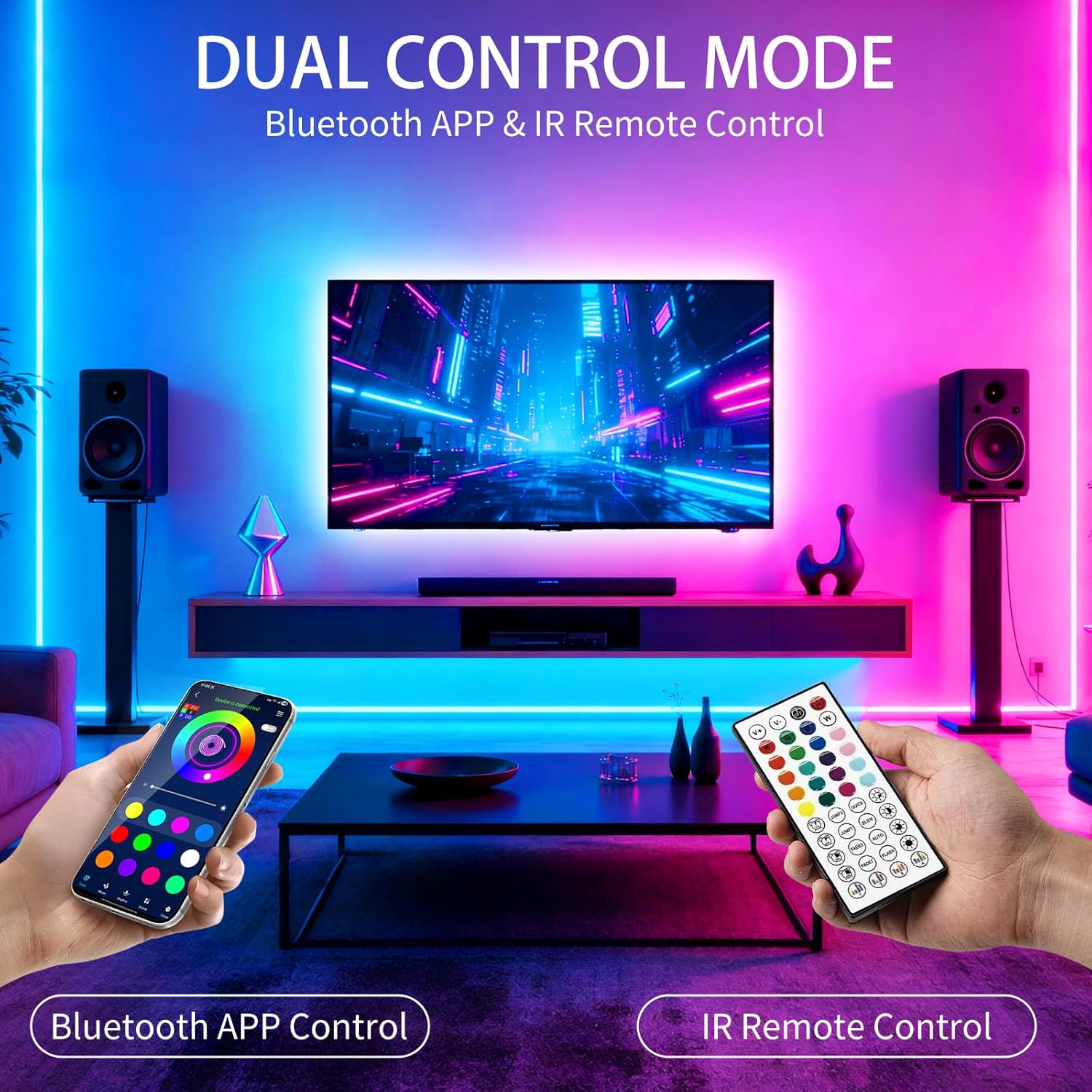 RGB LED Strip Lights – USB Smart LED Light with App & Remote Control