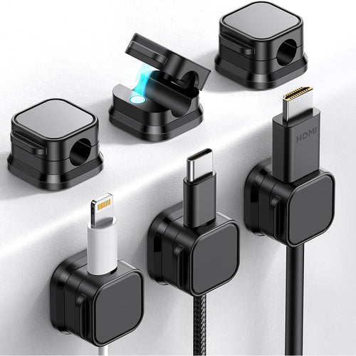 Magnetic Cable Clips – 6PCS Adjustable Desk Cable Organizer