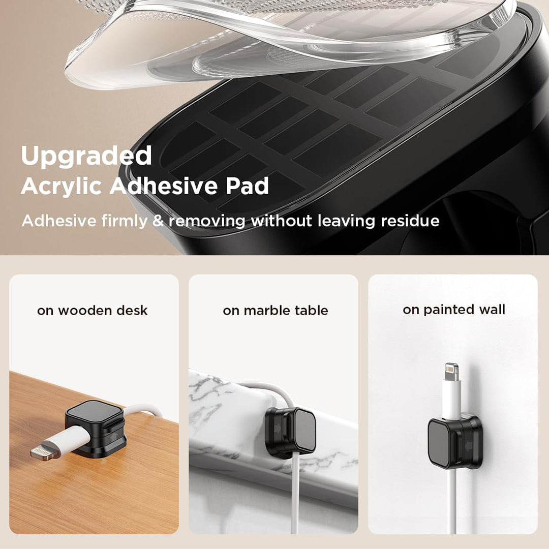 Magnetic Cable Clips – 6PCS Adjustable Desk Cable Organizer