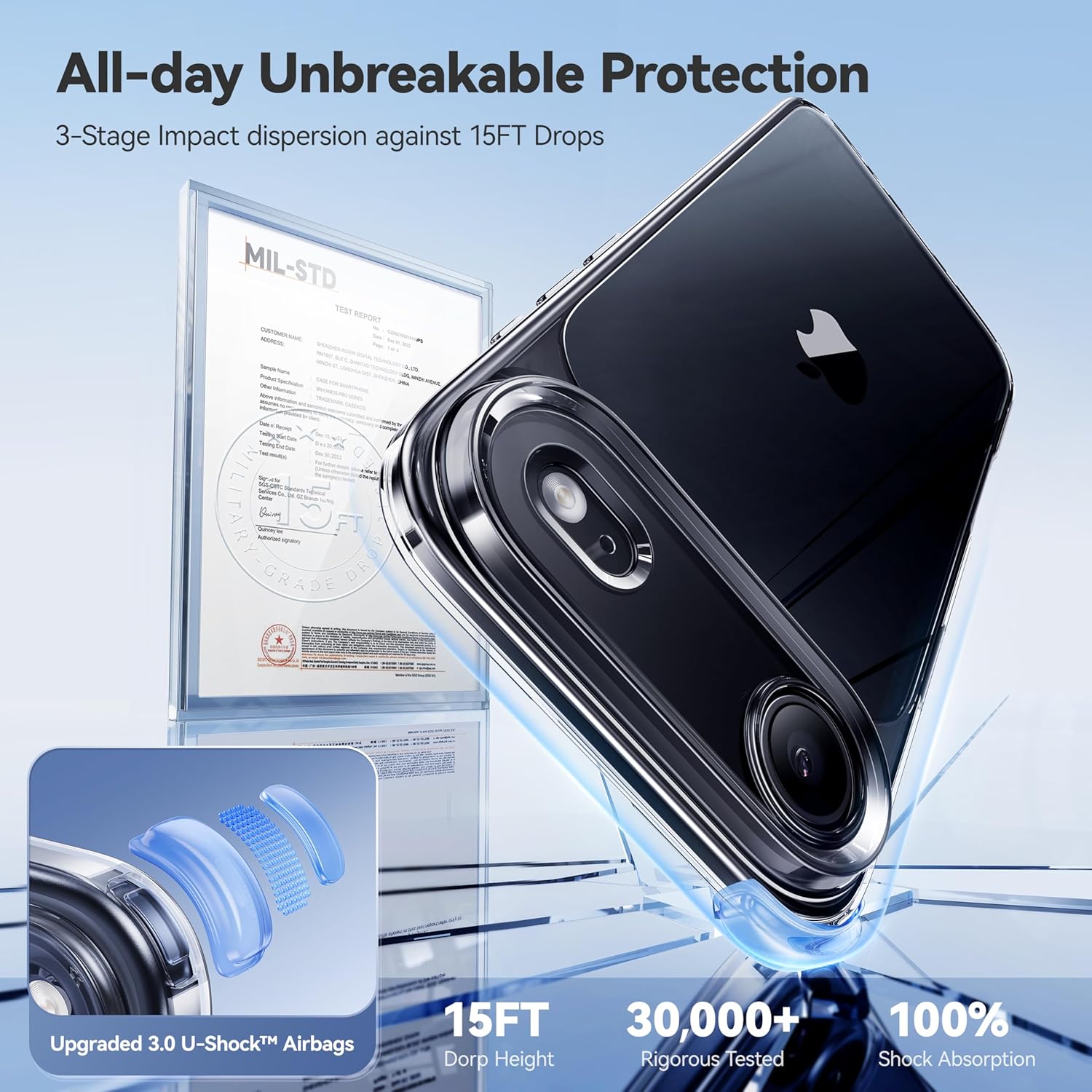 Anti-Yellow Crystal Clear iPhone Case – Shockproof Transparent Cover