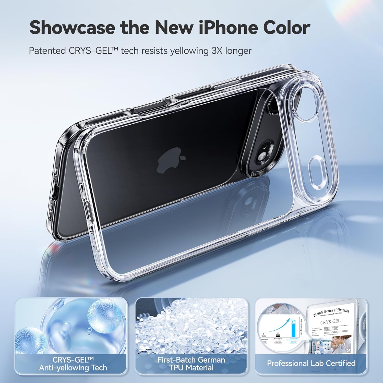 Anti-Yellow Crystal Clear iPhone Case – Shockproof Transparent Cover