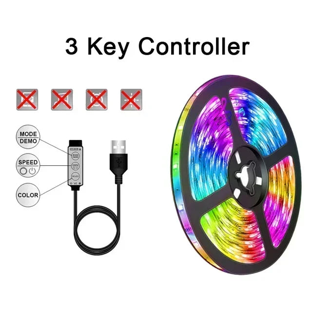 RGB LED Strip Lights – USB Smart LED Light with App & Remote Control