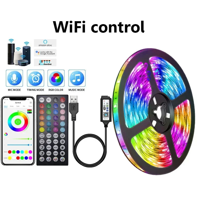 RGB LED Strip Lights – USB Smart LED Light with App & Remote Control